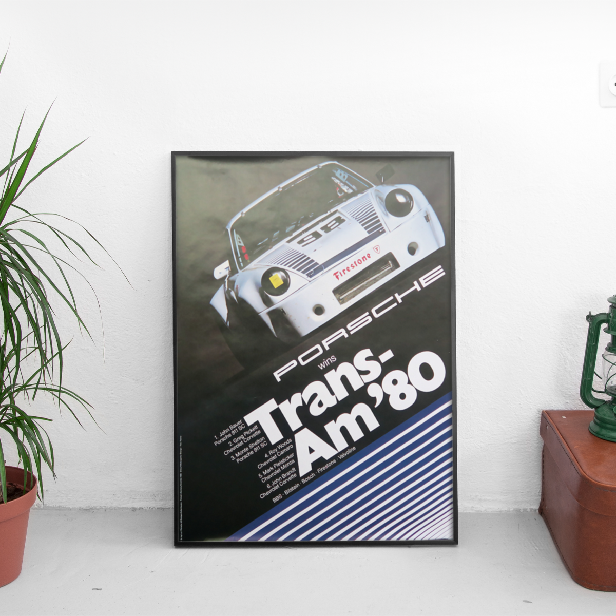 Porsche Wins Trans-Am '80 911 SC John Bauer - framed wall mockup