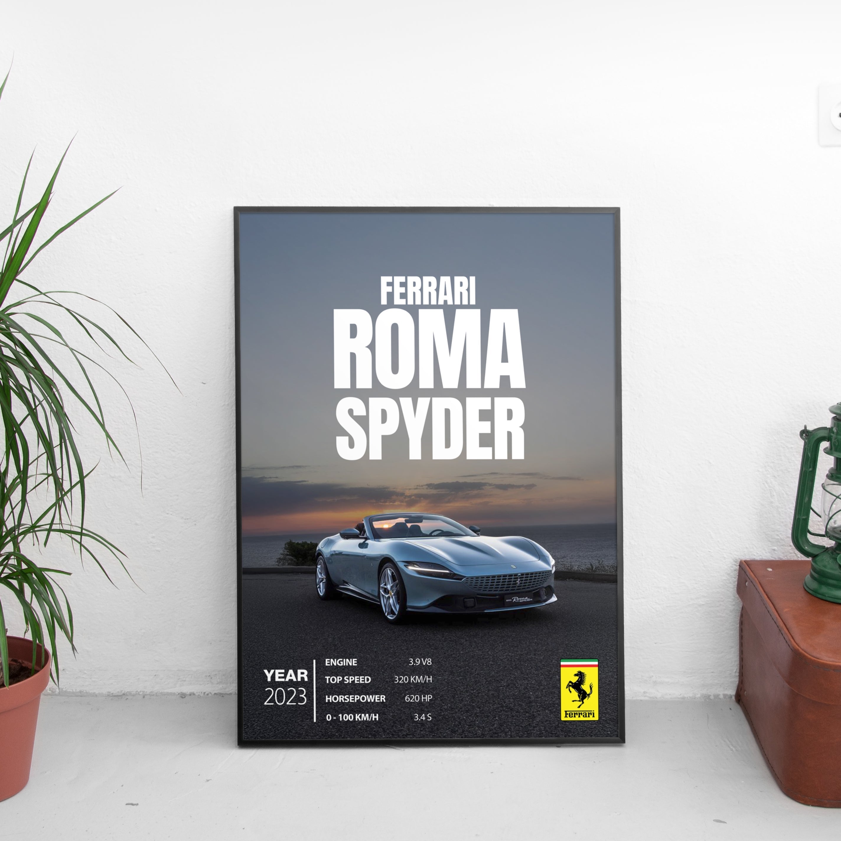 Ferrari Roma Spyder Poster (2023) - Custom Car Poster