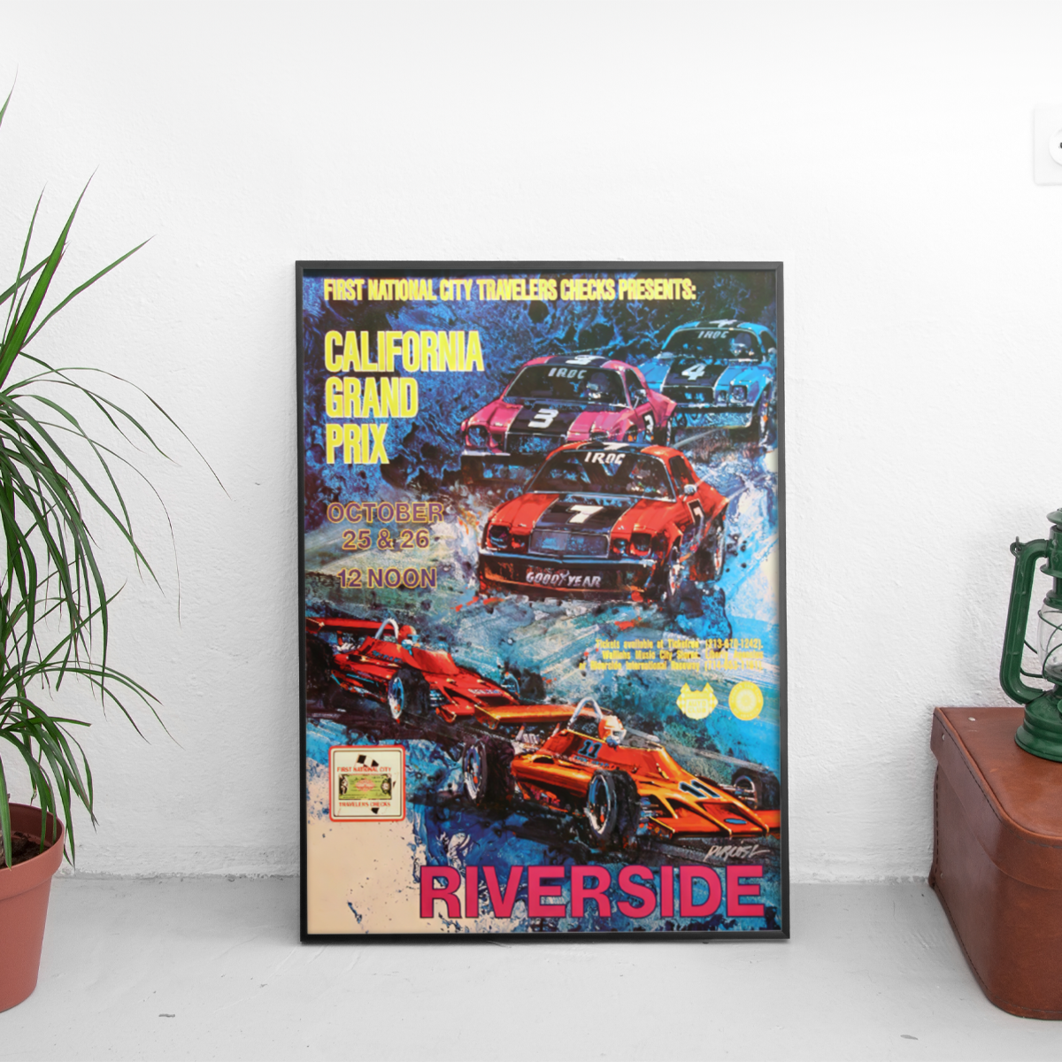 Riverside California Grand Prix IROC First - framed wall mockup