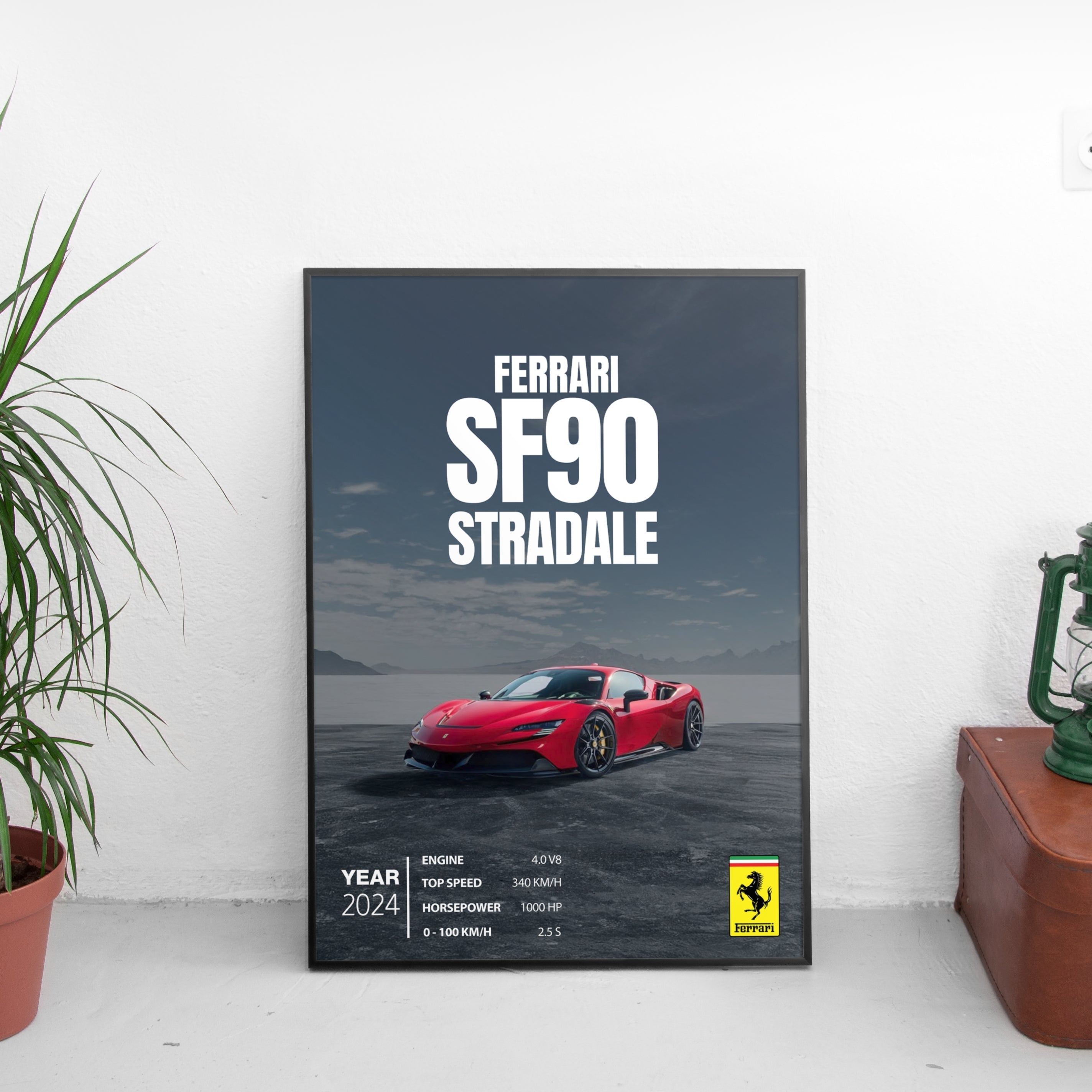 Ferrari SF90 Stradale Poster (2024) - Custom Car Poster