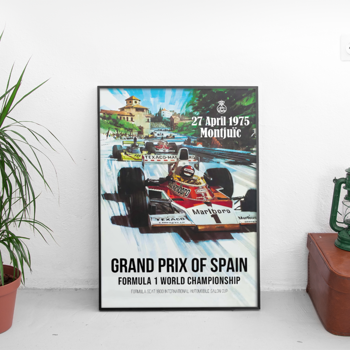 Spanish Grand Prix Montjuic '75 Marlboro - framed wall mockup