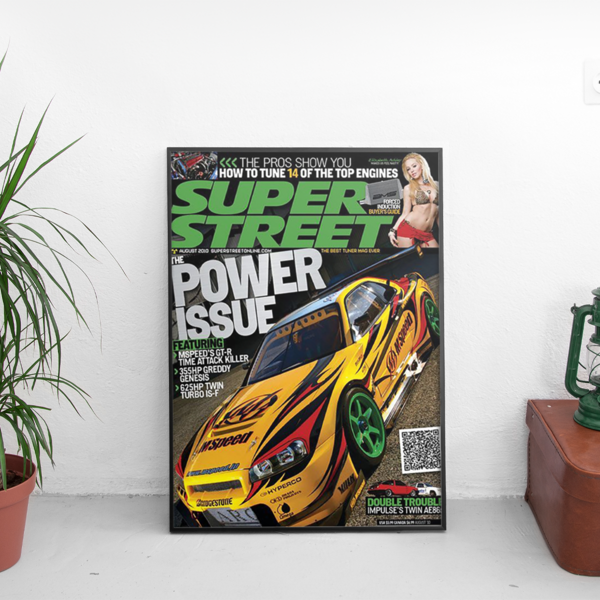 Super Street - Power MSpeed Nissan R35 GT-R - framed wall mockup
