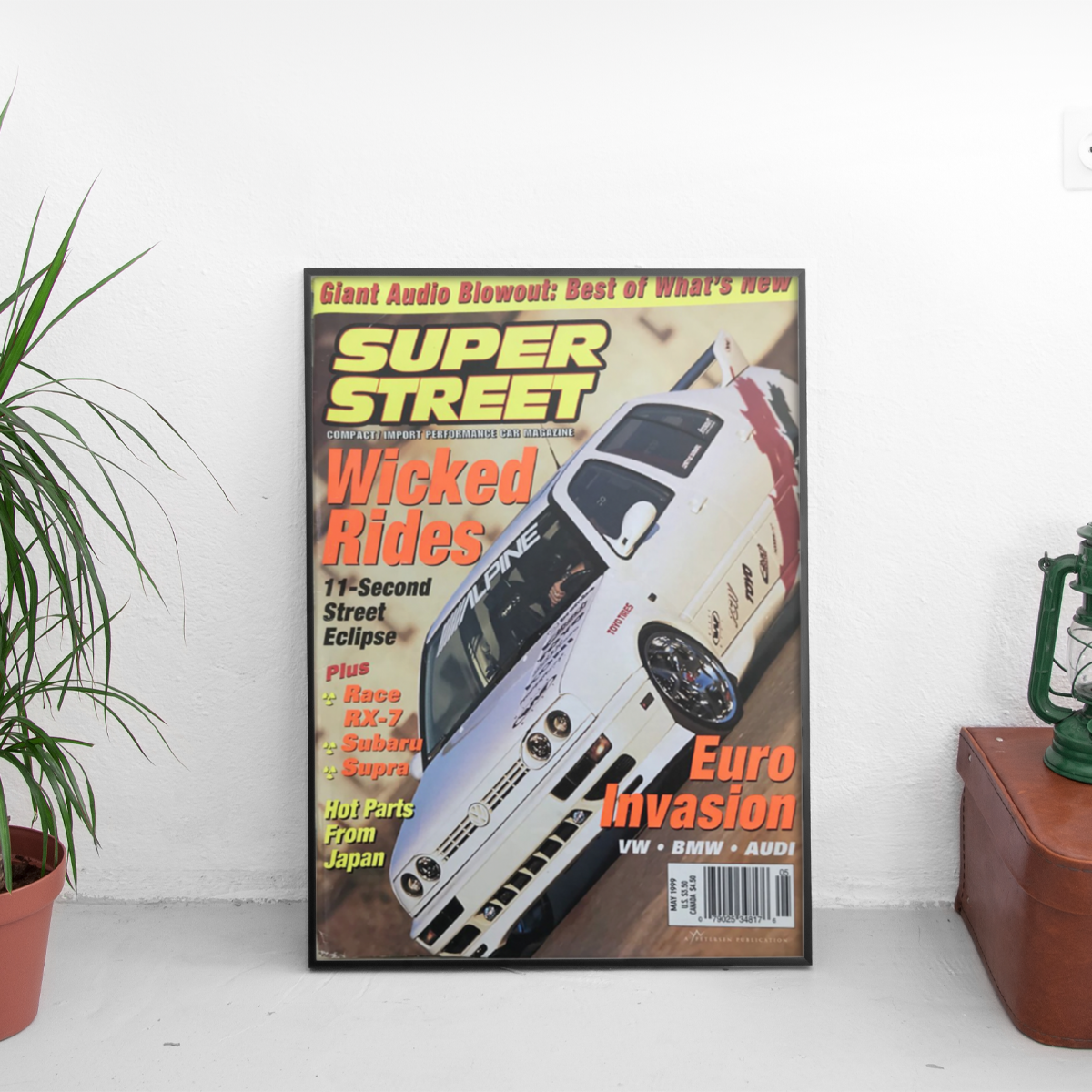 Super Street - Wicked Rides Volkswagen Golf - framed wall mockup