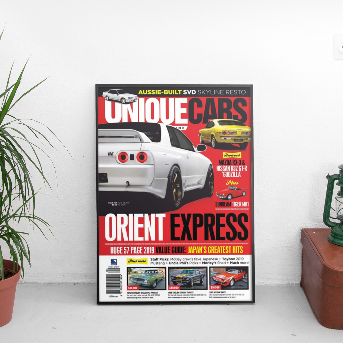 Unique Cars - Orient Express Nissan Skyline - framed wall mockup